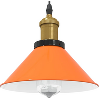 vidaXL Pendant Lamp Height Adjustable E27 Gloss Orange Ø 22 cm Metal