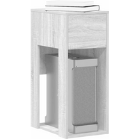 vidaXL Computer Tower Stand with Drawer Grey Sonoma 30x44x74 cm