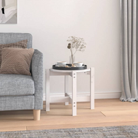 vidaXL Coffee Table White Ø 52.5x45 cm Solid Wood Pine