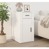 vidaXL Desk Cabinet High Gloss White 40x49x75 cm Engineered Wood