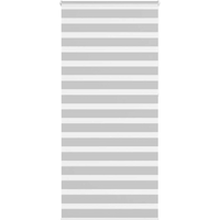 vidaXL Zebra Blind Light Grey 95x230 cm Fabric Width 90.9 cm Polyester