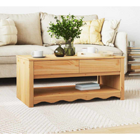 vidaXL Coffee Table Drammen Oak 99 x 55 x 45 cm Solid pine wood