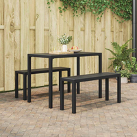 vidaXL Garden Dining Set with Cushion 3 pcs Anthracite Steel