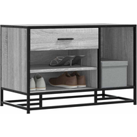 vidaXL Shoe Bench Grey Sonoma 80x40x53.5 cm Engineered Wood and Metal
