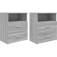 vidaXL Bed Cabinets 2 pcs Grey Sonoma 50x32x60 cm
