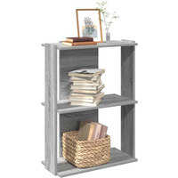 vidaXL Bookcase 3-Tier Grey Sonoma 60x30x80 cm Engineered Wood