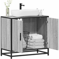 vidaXL Bathroom Sink Cabinet Grey Sonoma 65x33x60 cm Engineered Wood