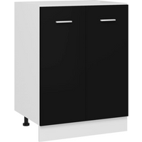 vidaXL Bottom Cabinet Black 60x46x81.5 cm Engineered Wood