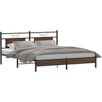 vidaXL Bed Frame without Mattress Brown Oak 183x203 cm Engineered Wood