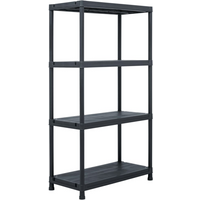 vidaXL Storage Shelf Rack Black 100 kg 60x30x138 cm Plastic
