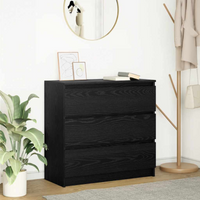 vidaXL Sideboard Black Oak 80x35x76 cm Engineered Wood