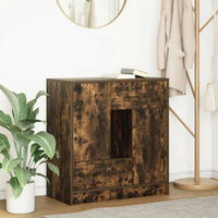 vidaXL Sideboard with Drawers and Doors Smoked Oak 70.5x34x74.5 cm