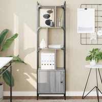 vidaXL Bookcase with Door Grey Sonoma 44.5x30x154.5 cm Engineered Wood