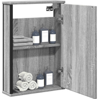vidaXL Bathroom Mirror Cabinet Grey Sonoma 42x12x60 cm Engineered Wood