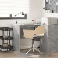 vidaXL Desk with Shelf Concrete Grey 102 x 50 x 75 cm Engineered Wood