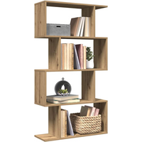 vidaXL Room Divider Bookcase 4-Tier Artisan Oak 70x24x129 cm Engineered Wood