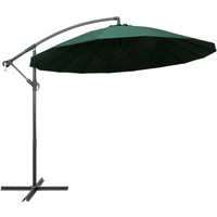 vidaXL Hanging Garden Parasol Green 3 m Aluminium Pole