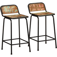 vidaXL Bar Stools 2 pcs 46x35.5x80 cm Solid Wood Reclaimed