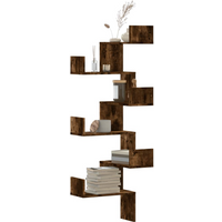 vidaXL Wall Corner Shelf Smoked Oak 45x45x147 cm Engineered Wood