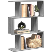 vidaXL Room Divider Bookcase 3-Tier Grey Sonoma 70x24x97 cm Engineered Wood