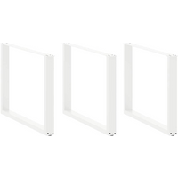 vidaXL Dining Table Legs U-Shaped 3 pcs White 100x(72-73) cm Steel
