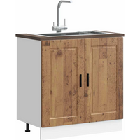 vidaXL Sink Base Cabinet "Porto" Old Wood 80x46x81.5 cm Engineered Wood