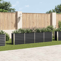 vidaXL Raised Garden Bed 320x40x77 cm Galvanised Steel Anthracite