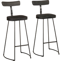 vidaXL Bar Stools 2 pcs Black 49x43x103 cm Solid Wood Mango