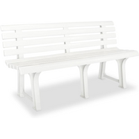 vidaXL Garden Bench 145.5 cm Plastic White