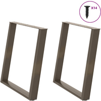vidaXL Dining Table Legs U-Shaped 2 pcs Natural Steel 70x(72-73) cm Steel