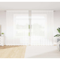 vidaXL Lace Curtain with Curtains Floral White 260 x 300 cm Polyester
