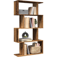 vidaXL Room Divider Bookcase 4-Tier Old Wood 70x24x129 cm Engineered Wood