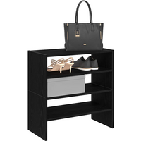 vidaXL Shoe Racks 2 pcs Stackable Black Oak 60x30x30.5 cm