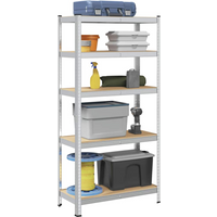 vidaXL 5-Layer Storage Shelf Silver Steel&Engineered Wood