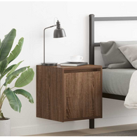 vidaXL Wall-Mounted Bedside Cabinet Brown Oak 38x34x40 cm
