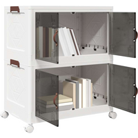 vidaXL Stackable Storage Box with Wheels 2-Tier 75 L 64x40x76 cm