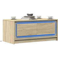vidaXL Coffee Table with LED Lights Sonoma Oak Engineered Wood