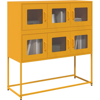 vidaXL Sideboard Mustard Yellow 100.5x39x107 cm Cold-rolled Steel