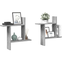 vidaXL Wall Shelves 2 pcs Grey Sonoma 50x12x50 cm Engineered Wood