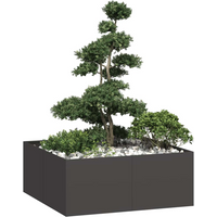 vidaXL Planter Black 100x100x40 cm Steel