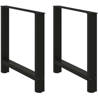vidaXL Dining Table Legs Black 2 pcs 80x(72-73) cm Steel