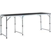 vidaXL Foldable Camping Table Grey Aluminium 180x60 cm