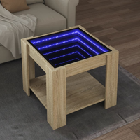 vidaXL Coffee Table with LED Sonoma Oak 53x53x45 cm Engineered Wood