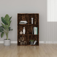vidaXL Book Cabinet/Sideboard Smoked Oak 66x30x98 cm Engineered Wood