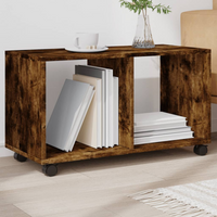 vidaXL Rolling Cabinet Smoked Oak 72x33x42.5 cm Engineered Wood