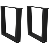 vidaXL Coffee Table Legs V-Shape 2 pcs Black 50x(42-43.3) cm Steel