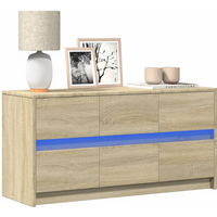 vidaXL TV Cabinet with LED Sonoma Oak 100x34x50 cm Engineered Wood