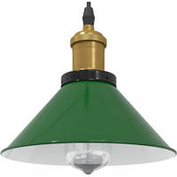 vidaXL Pendant Lamp Height Adjustable E27 Gloss Green Ø 22 cm Metal