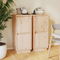 vidaXL Sideboards 2 pcs 31.5x34x75 cm Solid Wood Pine