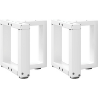 vidaXL Coffee Table Legs T-Shaped 2 pcs White 30x25x(30-31) cm Steel